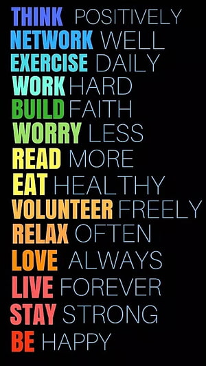 Colorful Motivational Typography Poster with Positive Life Affirmations on Black Background HD phone wallpaper