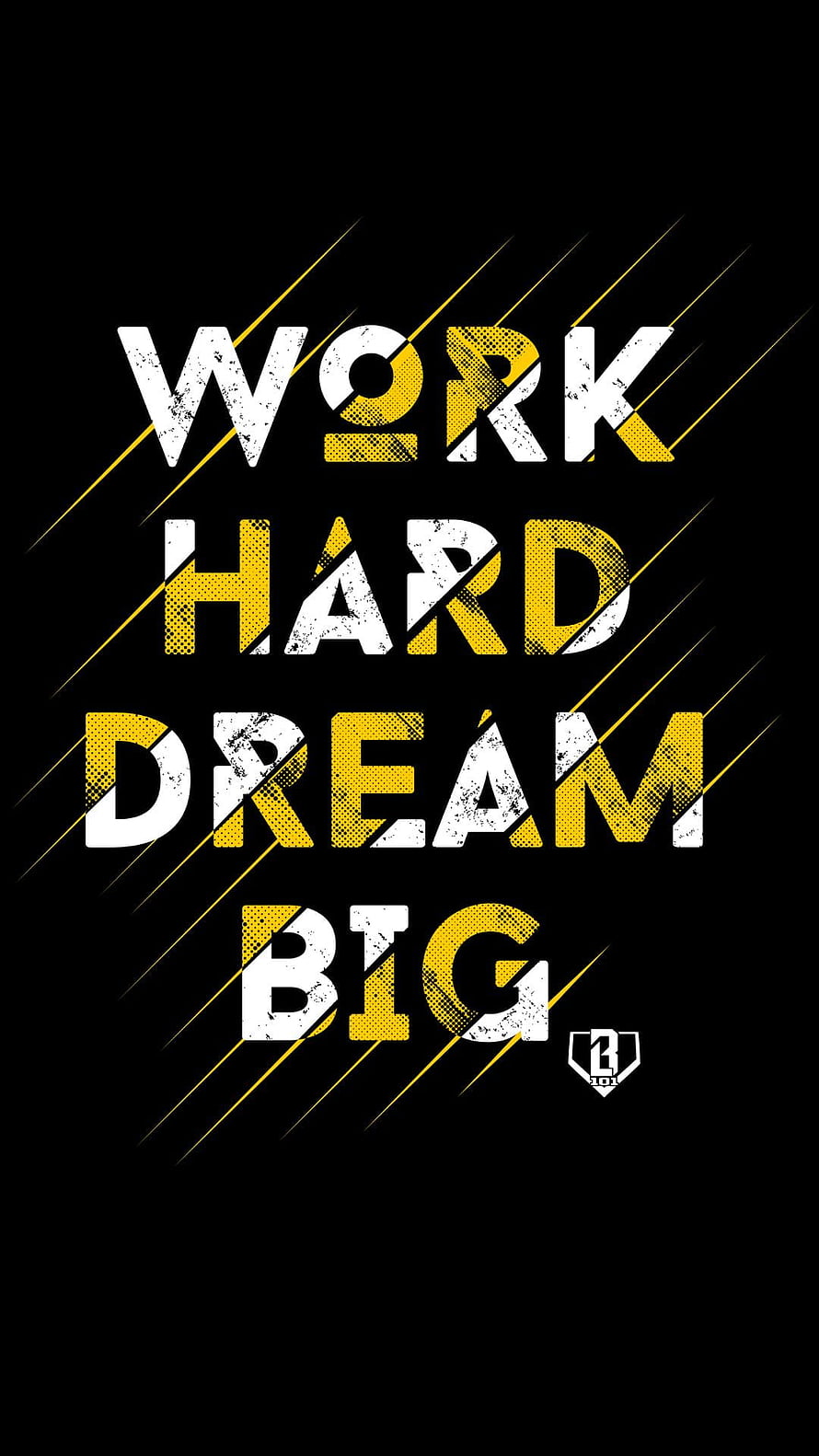 Work Hard Dream Big Motivational Typography on Black Background HD phone wallpaper