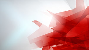 Red Geometric Abstract Shapes on White Background HD wallpaper