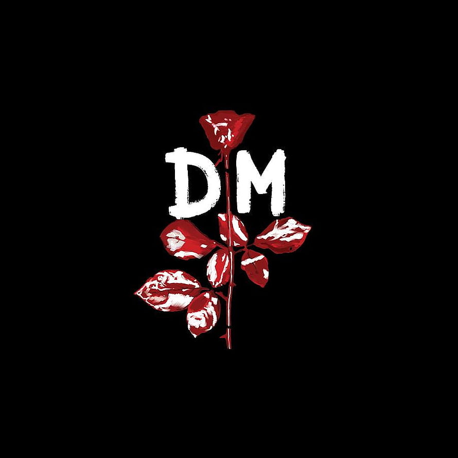Depeche Mode Rose Emblem with DM Monogram on Black Background HD phone wallpaper