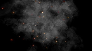 Dark Smoke and Glowing Ember Particles on Black Background HD wallpaper