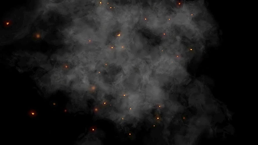 Dark Smoke and Glowing Ember Particles on Black Background HD wallpaper