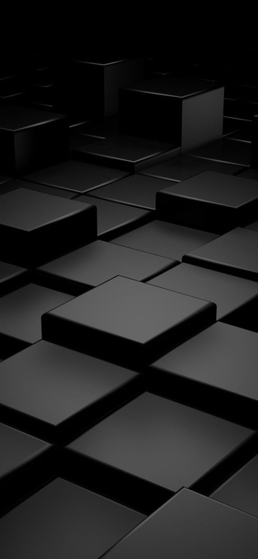 Dark Geometric 3D Cubes Abstract Minimalist Black Pattern HD phone wallpaper