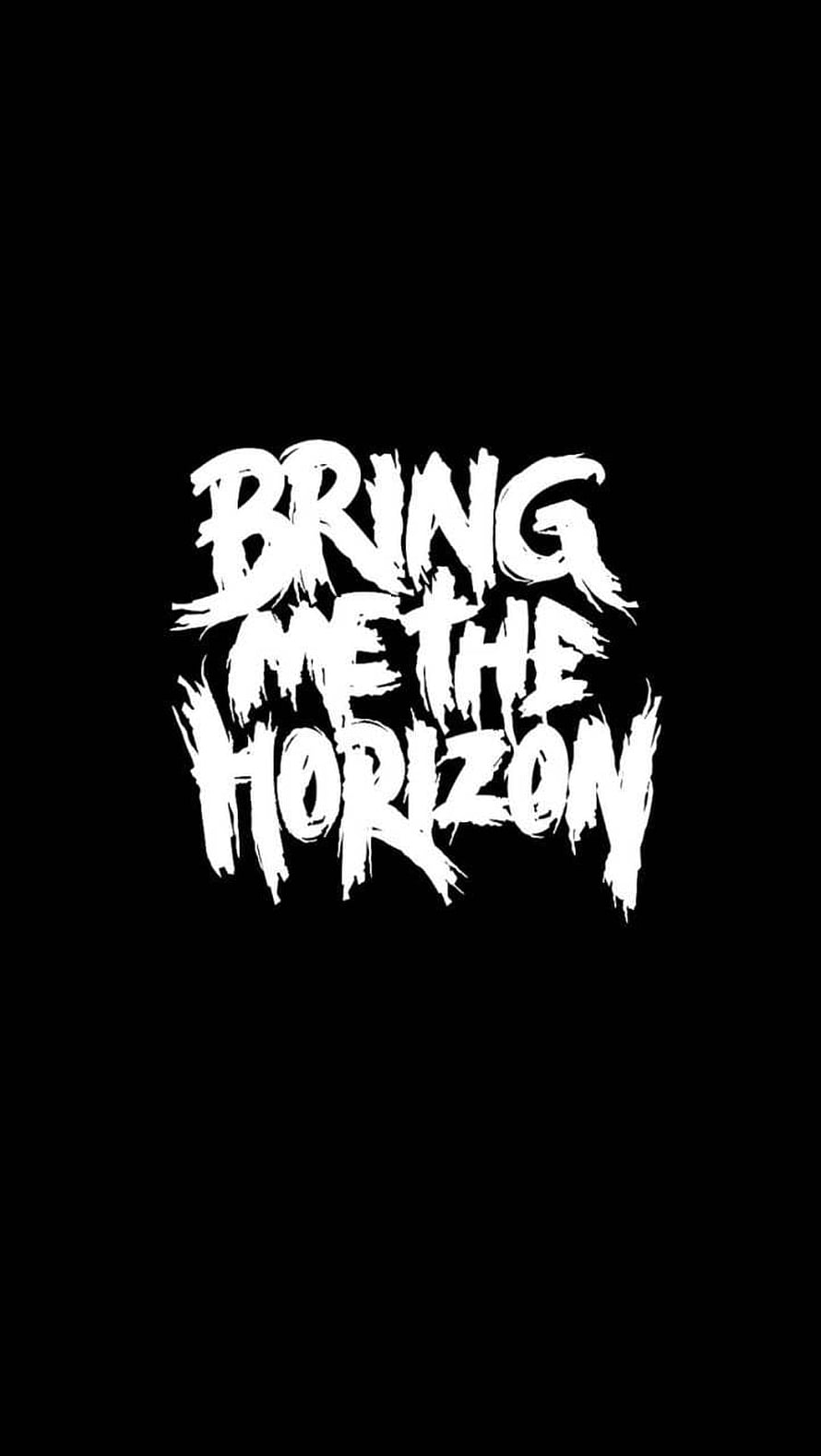 Bring Me The Horizon Grunge Brush Lettering on Black Background HD phone wallpaper