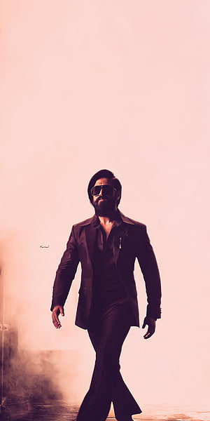 Yash as Rocky in KGF Chapter 2 Wearing Black Suit and Sunglasses HD phone wallpaper