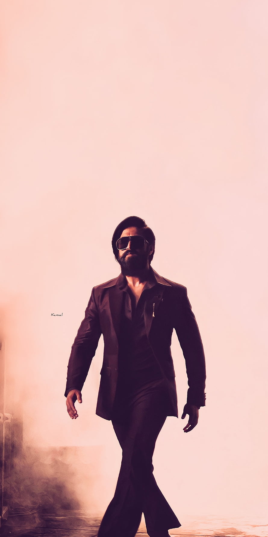 Yash as Rocky in KGF Chapter 2 Wearing Black Suit and Sunglasses HD phone wallpaper