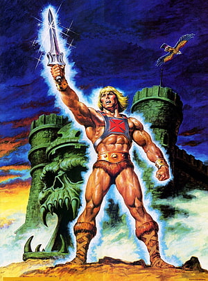 He Man Masters of the Universe Classic Comic Artwork with Sword and Castle HD phone wallpaper