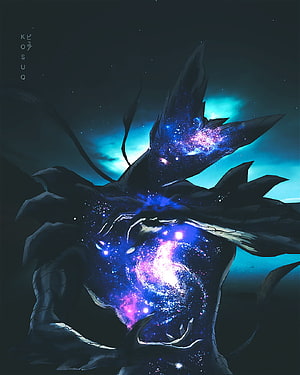 Cosmic Garou from One Punch Man with Galaxy Nebula Body Art, Cosmic Garou, onepunchman HD phone wallpaper
