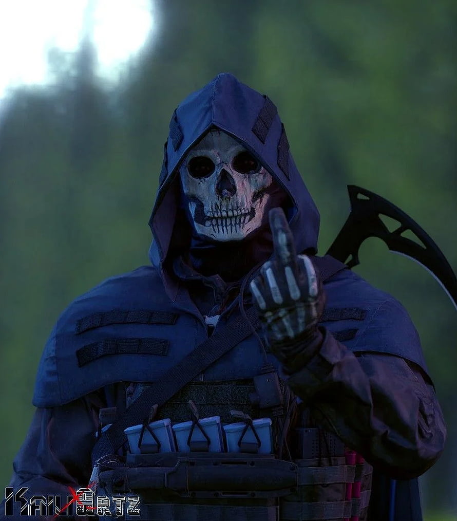Ghost Azrael Skeleton Mask Tactical Soldier with Scythe in Call of Duty Black Ops HD phone wallpaper