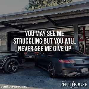 Luxury Mercedes AMG and G-Wagon in Garage with Motivational Quote Overlay HD phone wallpaper