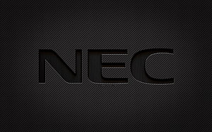 NEC Carbon Fiber Logo on Dark Textured Background HD wallpaper