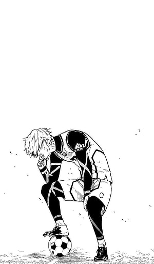 Ex.eone from Blue Lock in a Black and White Manga Panel HD phone wallpaper