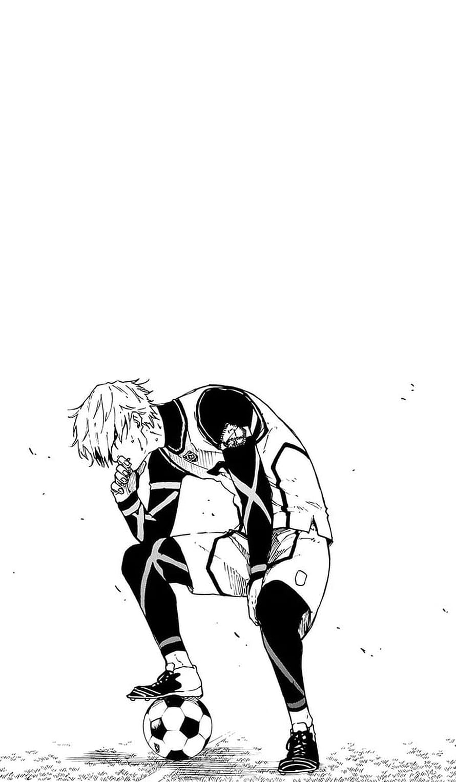 Ex.eone from Blue Lock in a Black and White Manga Panel HD phone wallpaper
