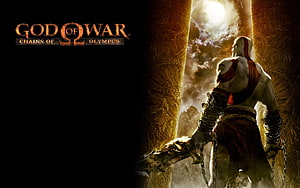 God of War Chains of Olympus Kratos Standing in Golden Temple Gate HD wallpaper