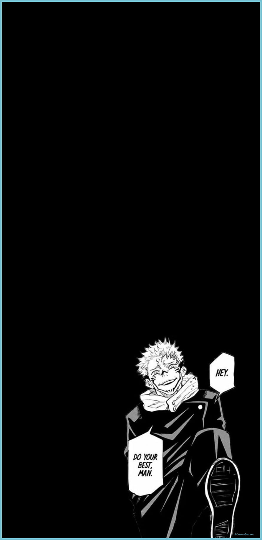 Gojo Satoru Jujutsu Kaisen Black and White Manga Panel with Speech Bubbles HD phone wallpaper