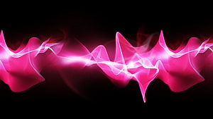 Vibrant Pink Smoke Waves on Black Background Abstract Digital Art HD wallpaper
