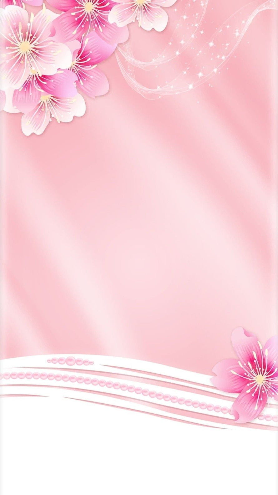 Soft Pink Floral Background with Cherry Blossoms and Sparkling Accents HD phone wallpaper