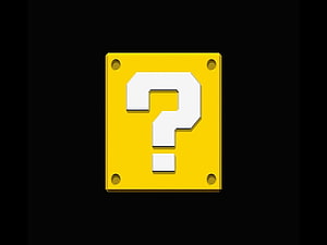 Super Mario Question Block Icon on Black Background HD wallpaper