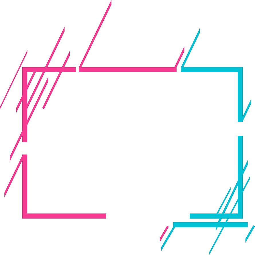 Minimalist Geometric Frame with Pink and Cyan Diagonal Lines on White Background HD phone wallpaper