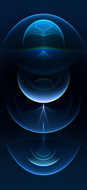 Abstract Blue Geometric Light Art with Symmetrical Curves and Glowing Orbs HD phone wallpaper