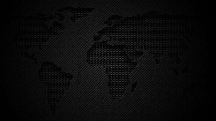Dark Carbon Fiber World Map with Hexagonal Pattern and Diagonal Texture HD wallpaper