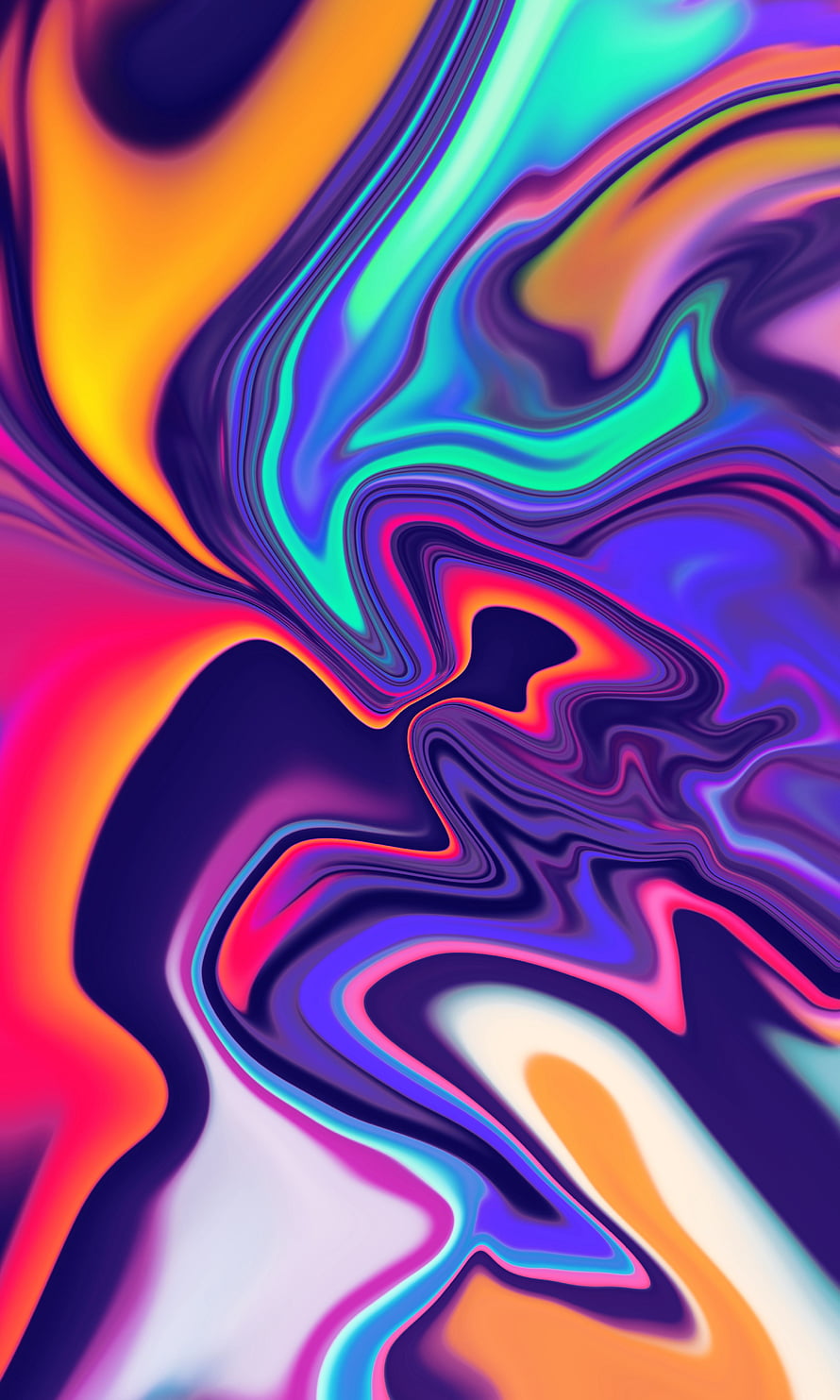 Vibrant Liquid Gradient Abstract Art with Swirling Neon Colors and Psychedelic Flow HD phone wallpaper