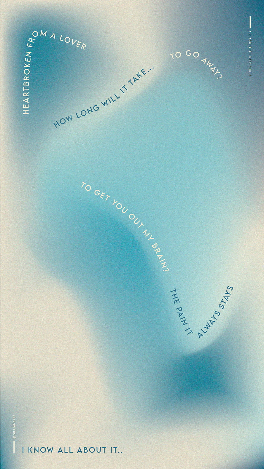 Soft Blue Aura Aesthetic Wallpaper with Heartbreak Quote Text HD phone wallpaper