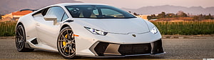 White Lamborghini Huracan Performante Super Car Front Three Quarter View HD wallpaper
