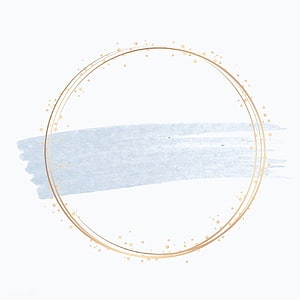 Elegant Gold Circle Frame with Pastel Blue Watercolor Brushstroke on White Background HD phone wallpaper
