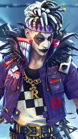 Fortnite King Skin Character with Dreadlocks and Purple Jacket HD phone wallpaper