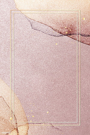 Elegant Rose Gold Marble Texture with Glitter and Thin Gold Frame Border HD phone wallpaper
