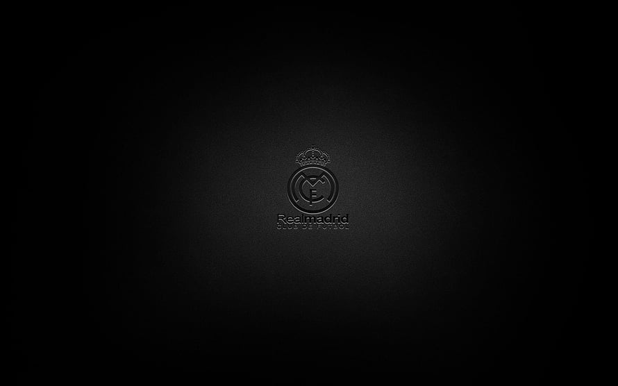Real Madrid Club de Futbol Minimalist Black Emblem Logo HD wallpaper