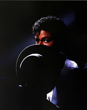 Michael Jackson Dramatic Portrait Holding Hat Over Face in Dark Studio Lighting HD phone wallpaper