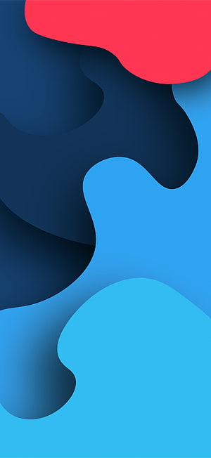 Fluid Abstract Art with Layered Blue and Red Organic Shapes HD phone wallpaper