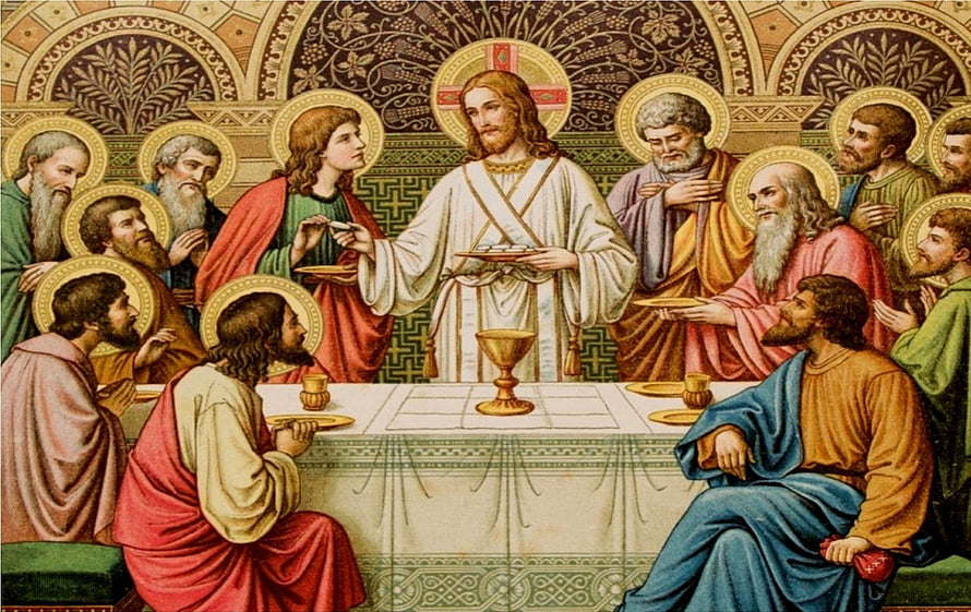 The Last Supper of Jesus Christ and the Twelve Apostles in Traditional Religious Art HD wallpaper