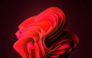 Windows 11 Default Red Abstract Ribbon Wallpaper HD wallpaper