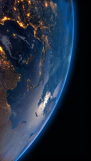 Earth at Night from Space: Mediterranean and Europe City Lights HD phone wallpaper