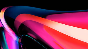 Vibrant Abstract Liquid Gradient Waves on Black Background HD wallpaper