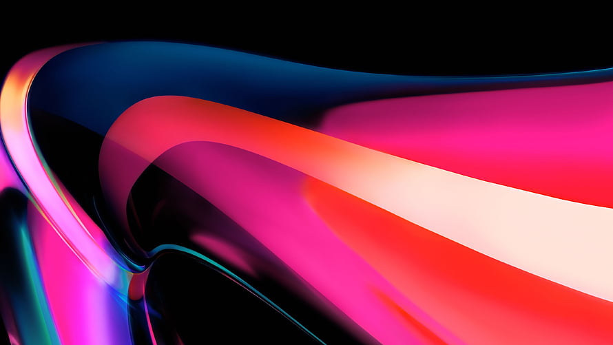 Vibrant Abstract Liquid Gradient Waves on Black Background HD wallpaper