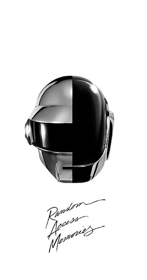 Daft Punk Chrome Helmet Minimalist Black and White Portrait HD phone wallpaper