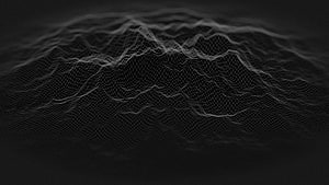 Dark 3D Wireframe Terrain Mesh with Minimalist Black Digital Landscape HD wallpaper