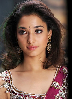 Tamanna Bhatia Portrait in Traditional Indian Attire with Intricate Jewelry HD phone wallpaper