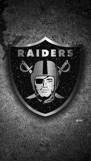 Las Vegas Raiders Shield Logo on Dark Textured Concrete Background HD phone wallpaper