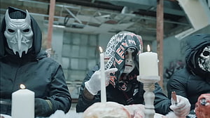 Block 6 UK Drill Rappers in Masks and Hoodies with Candles in Abandoned Building HD wallpaper