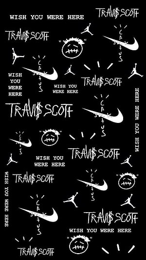 Travis Scott Cactus Jack Nike Swoosh and Wish You Were Here Black Wallpaper HD phone wallpaper