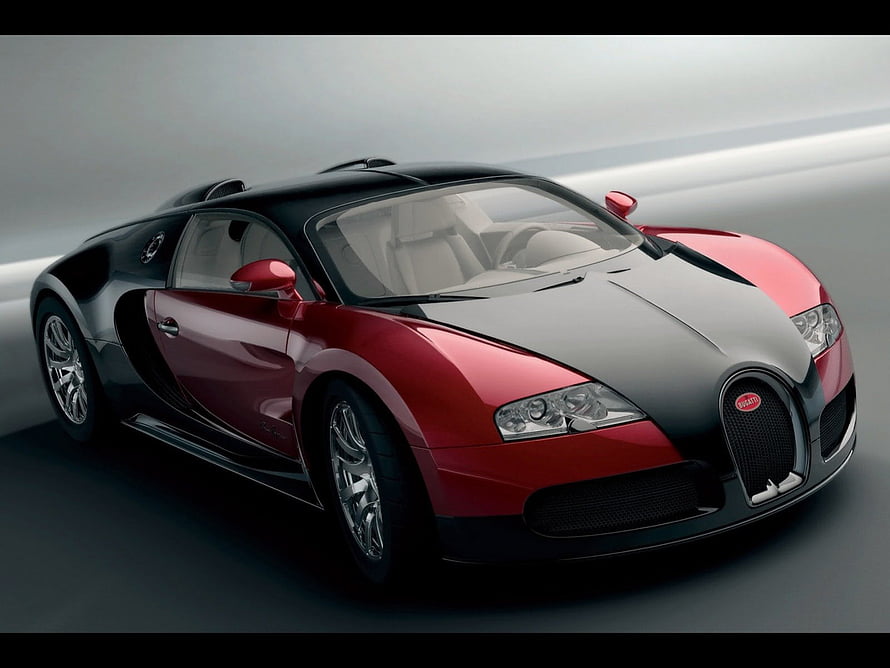 Red and Black Bugatti Veyron Super Sport Luxury Hypercar Studio Shot HD wallpaper
