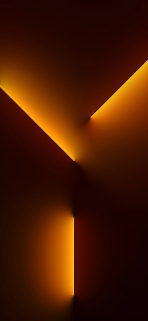 Abstract Geometric Corner with Warm Amber Glow and Deep Shadow Minimalist Design HD phone wallpaper