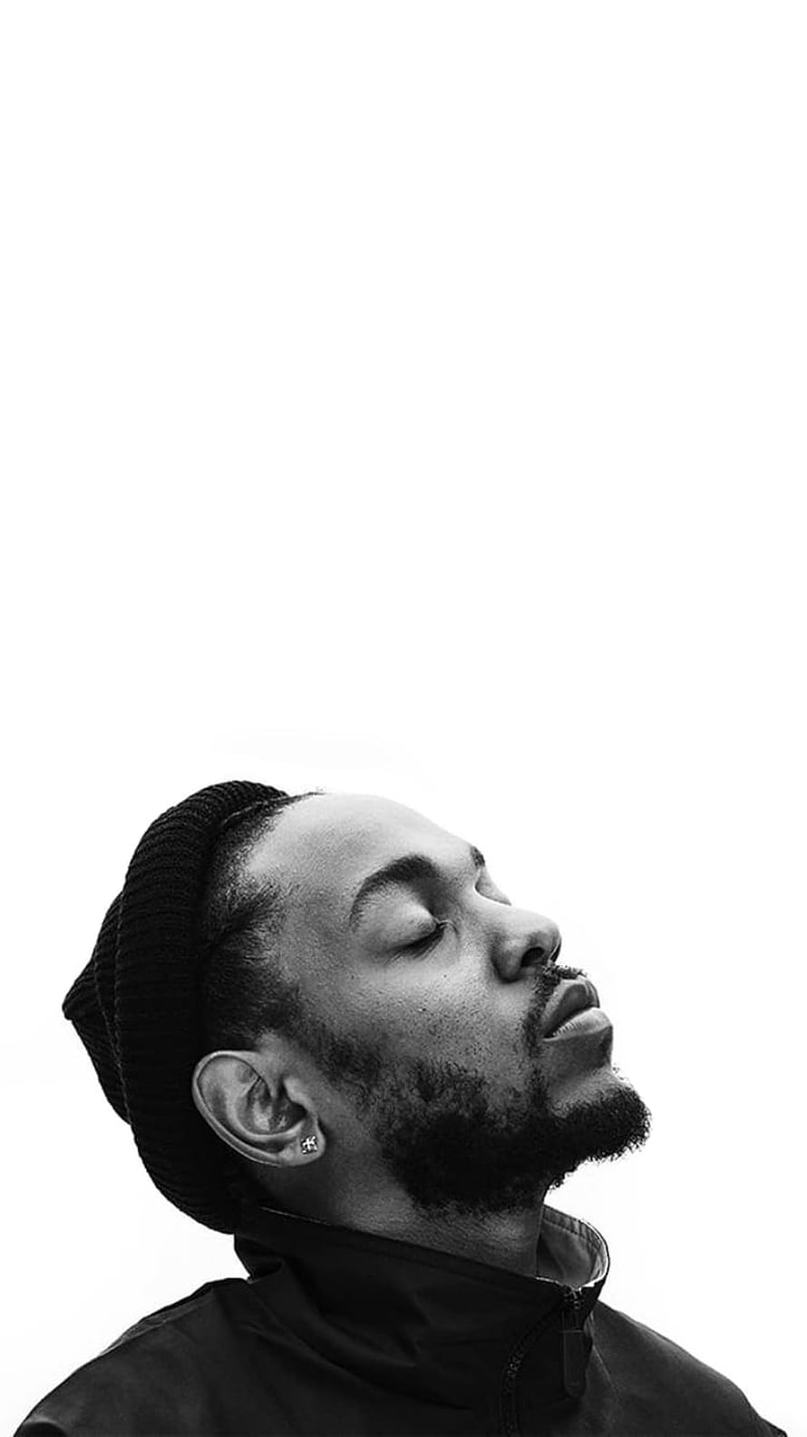 Kendrick Lamar Black and White Portrait with Beanie and Closed Eyes HD phone wallpaper