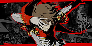 Goro Akechi in Red Coat from Persona 5 Anime Illustration HD wallpaper