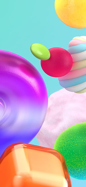 Vibrant 3D Abstract Shapes with Glossy and Matte Textures on Pastel Background HD phone wallpaper
